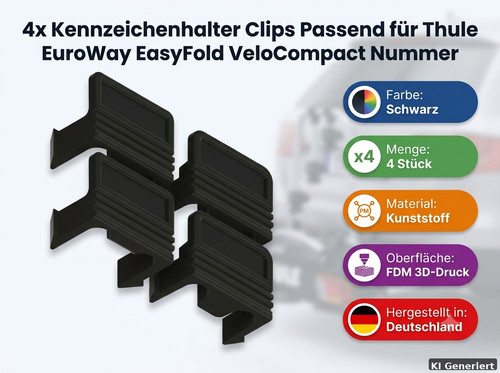 Kennzeichen halter clips - 4x,