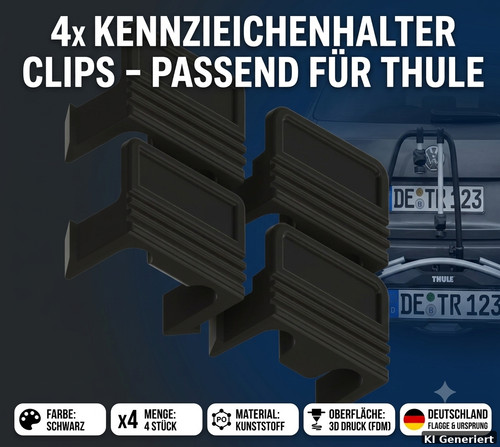 Kennzeichen halter clips - 4x,